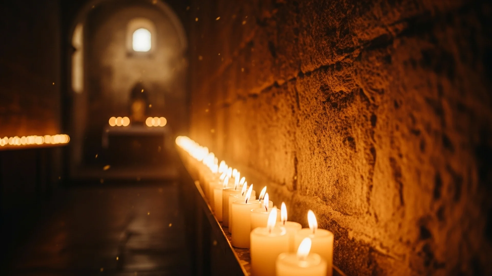 PrayLamp prayer candles in a chapel
