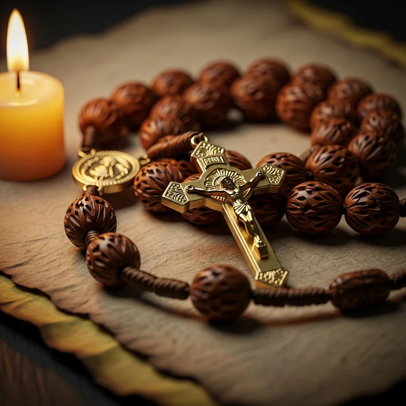 PrayLamp guided Rosary with rosary beads and crucifix